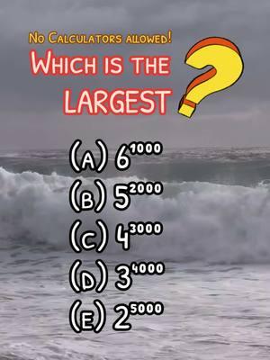 Can you find which number of these five numbers is the largest? No need for a calculator #mathchallenge #mentalmath #algebra #mathteacher #teachingmath 