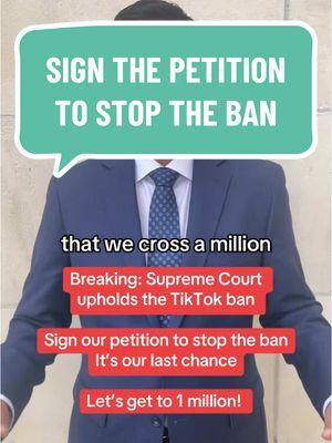 #stitch with @Ro Khanna SIGN THE PETITION GUYS. PLZZZZ LETS GOOOOOO #tiktokpetition #tiktokban #tiktokbanned #tiktokviral #smallcreator #fyp #supremecourt #SmallBusiness #tiktokruling #supremecourtdecision 