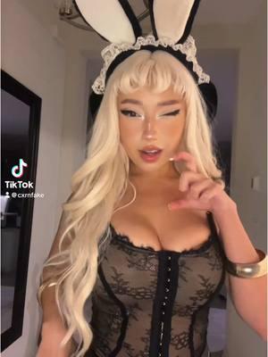 Playboy 🐰 code :cxrnfake to save 💰#blond #bangs #lace #corset 