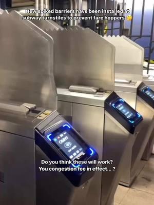 The MTA has started installing “modern fare gates” complete with spiked barriers that aim to stop potential fare evaders from entering the subway platforms without paying. Do you think these will work? #mta #nyc #nycnews #nycsubway #subwaystation #newyorkcity #congestionfee #subwaystation 