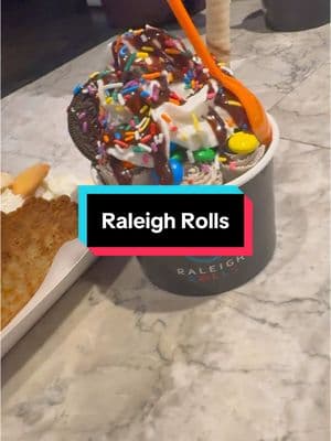 Raleigh Rolls offers a fun experience watching them make your ice cream! & Their ice cream is delicious 😋🤤  #icecream #rolledicecream #foodtiktok #raleighfood #foodies  @Raleigh Rolls 