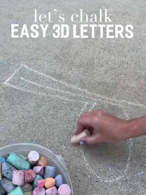 Dope chalk tutorial by @Lettering by Karen - who’s going to try these 3d letters??  #loddiedoddie #chalkart #sidewalkchalk #chalk