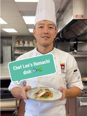 Join us in the kitchen as Chef Lee crafts this stunning Hamachi dish. 🌿🐟 Paired with Thai curry sauce, herb oil, and topped with crispy fried shallots, every bite is a flavor explosion! 🍛 💥 🧑‍🍳: Chef Lee  #ICEculinary . . . . . . . . . #culinaryvoice #pastryschool #culinary #culinaryarts #culinaryschool #culinarystudent #culinaryexperience #chef #pastrychef #food #cook #cooking #learn #learntocook #beginner #basics #tutorial #lesson #teacher #student #skill #tips #hamachi