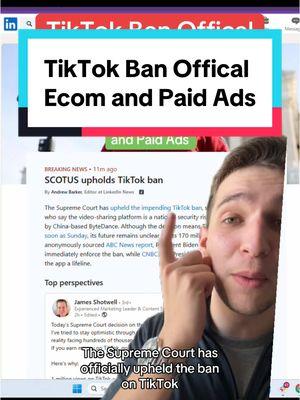 TikTok Ban Offical #greenscreen #tiktokban #facebookads #ecommerce #entrepreneur #tiktokads 