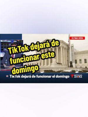 #news #ultimahora #noticia #cortesuprema #tiktok #tiktokbanned La Corte Suprema asestó este viernes un duro golpe a TikTok al dar luz verde a la ley que podría llevar a la prohibición de la popular plataforma en Estados Unidos, a partir de este mismo fin de semana. Los magistrados rechazaron el argumento de los abogados de TikTok de que la ley, aprobada el año pasado con apoyo bipartidista, atenta contra la libertad de expresión.#noticiastelemundo 