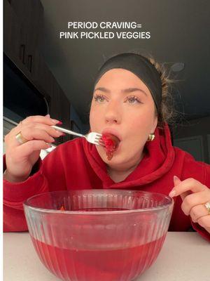 probably just like it because it’s pink 🩷 #pickledveggies #pickledvegetables #asmreating #crunchyveggiesnack #pickledfood #asmrsounds #bubbleheadband #grwmheadband #eatwithme #caloriedeficit 