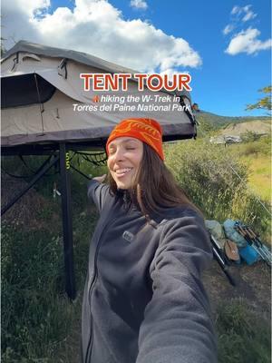 W-trek tent tour!! ⛺️ we booked the premium camping option which means the tent, sleeping bag, and sleeping pad + pillows are all provided!! $130 pp per night  #wtrekpatagonia #wtrek #lastorres 