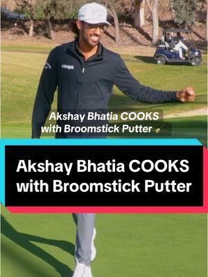 Bob does Sports gets COOKED on the putting green by Akshay Bhatia using his broomstick style putter. #bobdoessports #akshaybhatia #putter #putting #golftiktok #golf 