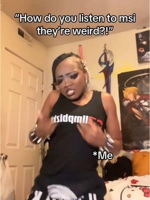 I know they’re weird but their music hits tbh😭 #msi #mindlessselfindulgence #tiktokban #followmyinsta #alttiktok #blackalttiktok #fypシ #relatable 