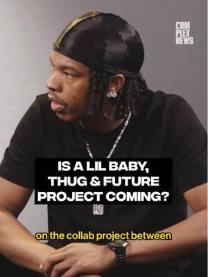 Lil Baby hints at a collab project with Young Thug and Future now that they've all been reunited 🤝 "They're two of the main people that I look up to in the rap game, so to be able to spar with them, I feel like that's sharpened me up a whole lot," he says. LINK IN BIO to read the full cover story interview and shop the exclusive Lil Baby cover collection featuring Who Decides War. #lilbaby #future #youngthug #complexcover 