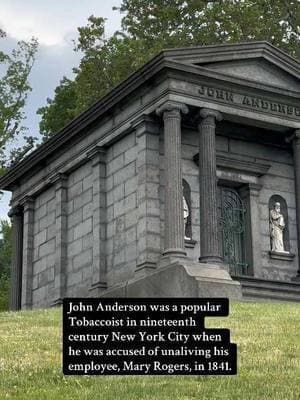 The incident that transpired against Mary Rogers was never solved. This case inspired Edgar Allen Poe’s “The Mystery of Mary Rogêt.”  #greenwoodcemetery #memorial #cemetery #cemeteryexploring #cemeterywandering #taphophile #gravetok #johnanderson #history #edgarallanpoe #poe #foryou #fypシ #fy #fypage 