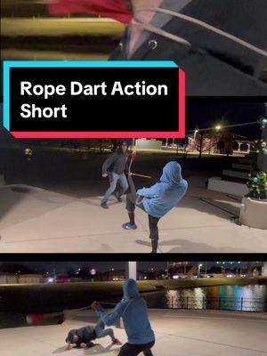 Just for fun. 🥷 #actionfilm #stuntteam #ropedart #martialarts #kungfumovie #stunts #stuntman #okc 