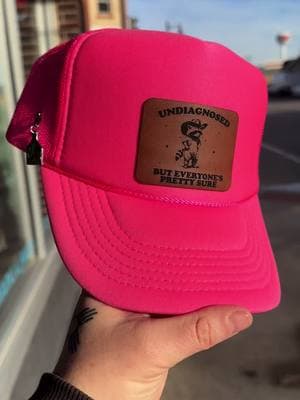 NEON pink with a custom patch 🔥⚡️🦝 It doesn’t get much better! 😂  #fullriverfabrication #fullrivertradingco #fullriverhatbar #customtruckerhats #truckerhat #feral #customhatpatches #unhinged #trashy #trashpanda #westernstyle #punchy #westerntruckerhat #truckerhats #richardson112 #customhats #pinklover #neonvibes #cowgirls 