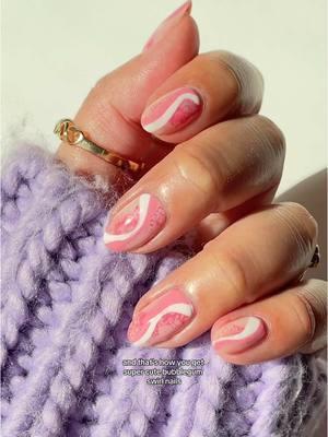 Bubblegum swirl nails 💞  Products used:  💖 @ellamila Dream  💓 @Morgan Taylor Nail Lacquer Got Some Altitude  🤍 @Sally Hansen Got Mod  💗 Sally Hansen Pink an Outfit   🩶 @Apres Nail nail foil  💕 @Bio Seaweed Gel liner 3 brush  #pinknails #swirlnails #valentinesdaynails #valentinenails #diynails #diynailart 