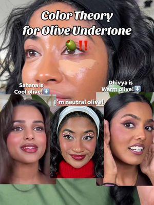 Replying to @bubblekey96 PLS FOLLOW YA GIRL ON INSTAGRAM/YOUTUBE for more if this type of content 🫠 (link in bio)  Color theory for Olive undertones‼️Olive undertones are underrepresented in makeup lines so I hope this helps 🫶🏽✨ @Rare Beauty @TEMPTU Official  #oliveskintone #oliveundertones #browngirlapproved #browngirlmakeup #makeuptutorial #makeuphack #olivegirlmakeup #oliveskin 