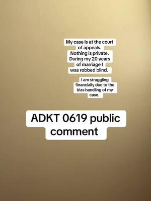 In December 2019, my husband of 20 years received a default divorce under seal by a judge who  accepted the case, after a violation of a peremptory challenge of Supreme Court Rule, 48.1 which allows a Litigant to peremptory challenge a judge for no cause provided a judge is named. However, they only named a vacant department in clear violation of the SCR 48.1. Then the judge gave a default without personal jurisdiction, the judge signed the default without looking at it and later, when it was brought to her attention that there were no dollar values to any of the assets, she just simply stated it seemed fair and denied my appeal to set aside the default for lack of jurisdiction.  Hello, I had to appeal to the supreme court court of appeals, wait over a year and a half for an answer. I won a reverse and remand, and remained under the rule of that same judge who later sanctioned me from bringing forth any evidence and subsequently granted my husband an additional $750,000 of the estate. The matter is deep… people have di3d.    It’s still ongoing at the court of appeals.  I hope to have an answer next month in February or in March but it still won’t likely address that I need a new judge. I’ve been quiet I’ve never spoke publicly about this till now out of respect, consideration and fear of further retaliation, and maybe to my detriment, but I can no longer leave everything in the hands of the court and I can no longer go without asking for help. I know I’m not alone and I know other people have it worse.  But I’m not gonna hide anymore, and I need your help to give me the strength and the courage and the energy to persevere.  #divorce #corruption #familycourt #scotus #tiktokban #help #survival #prenuptialagreement #oprah #drphil #marriage #badboy #paypig 