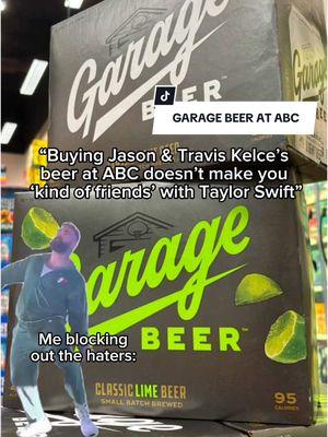 Jason & @Travis Kelce Garage Beer is now at ABC! Get it while you 'can'. 🍻🛠️   Available at select stores, while supplies last.   #garagebeer #beer #kelcebrothers #newheights #newheightspodcast #traviskelce #jasonkelce #chiefs #eagles #florida #alwaysbecelebrating #abcfinewinespirits #newbeer #limebeer #beerlovers #beertotry #drinkgaragebeer #majorgaragebeer #fyp