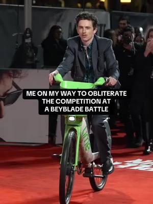 Just a BEYBLADE icon on his Lime Bike 🚲 @Lime #timotheechalamet #beyblade #timothee