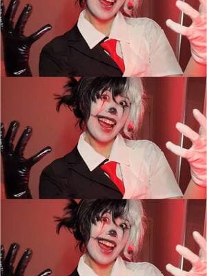 ignore me absolutely chewing the lyrics it’s hard to lip sync in 3x😭 #monokuma #monokumacosplay #danganronpa #danganronpacosplay #triplesplitscreen #3screen 