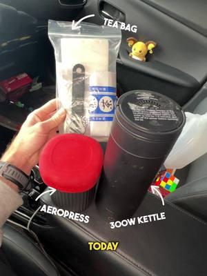 Living in Car | Using The AeroPressGo & Electric Kettle to Make Ocha お茶 🍵  . . . @Asahi Imports @jackery.store @Jackery Japan @AeroPress #asahiimports #jackery #aeropress #ocha #tea #お茶 #noamd #livingincar 