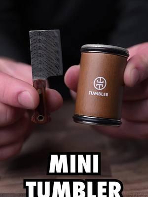 Damascus mini knife is really sharpened with the tiny Tumbler! #tumblerusa#mini #edc