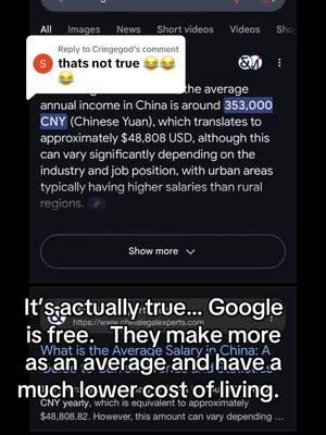 Replying to @Cringegod #china #chineeseaveragesalary #googleisfree #google 