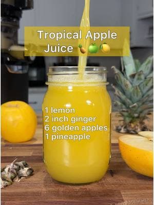 Tropical Apple Juice 🍍🍏🍋 (Save 10% On The Kuvings Auto10 Plus Juicer By Clicking The Link In My Bio) Pineapples & apples are one of my most simple yet favorite homemade juice recipe combinations 🍍 This all natural juice recipe is going to taste much better than any store bought fruit punch on the market while feeding the body fresh nutrients that are going to greatly boost the immune system, increase energy levels & help to ease inflammation within the gut! Would you try this juice recipe? 🍏 Recipe yields over 1 liter of fresh juice that will last up to 72hrs refrigerated or up to 30 days frozen! 💛 #growyourown #tropicaljuice #applejuice #juice #juicerecipe #juicingrecipes #healthyrecipes #vitamins #nutritious #immuneboost #guthealth #energy #juicingforhealth #healthiswealth #healthandwellness #growyourownfood #growyourownlives #fruitheals #healingfruit #natureheals #healingnature #fy #fyp #fypシ #foryou #foryoupage