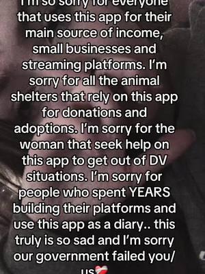 This is much more than just a entertainment app.. #fyp #tiktokban #foryou #imsorry #helptheanimals #hurt 