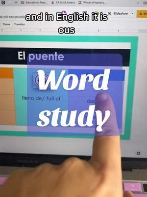 Your dual language students are never too young to start looking at words critically through el puente, so they don’t freak out when they come across multisilabic words.  This also helps their comprehension as they practice breaking down a words into smaller parts!    🔥Looking for more actionable tips for your dual language classroom… be sure to follow on the GRAM so we don’t loose touch!  #d#duallanguageteacherd#duallanguagem#maestrabilingüeb#biliteracyb#biliteracyteacherP#Palantememberb#bilingualclassroomm#morningmeetingb#biliteracyteacherduallanguageteacher #wordstudy 