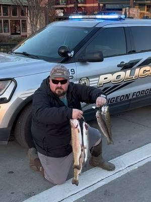 I officially back the boys in blue now #trout #cops #rainbow #pigeonforge #riverboybaits #fyp #fypシ #fishing #tennessee 