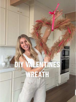 DIY WREATHS🩷🎀🌾 just imagine everyone contributes some dry florals and you just pick up the dollar heart wreaths and ribbon! 🥹 this and Yap? Yes please! Don’t forget the treats! Girls night! 🥹🩷🥰 #momlife #mom #girlsnight #galentinescraft #girlsnightcrafts #galentines #DIY #diycraft #diymom #craftymom #craft #funmom #momsnight