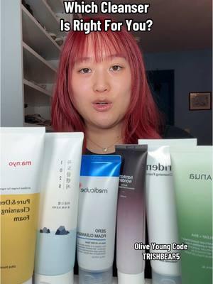 Which Korean Cleanser is right for you?✨ Olive Young Code TRISHBEAR5 @OLIVE YOUNG Global  @Anua Store US @TORRIDEN US @haruharu wonder @Medicube Global @ROUND LAB @Manyo US #anua #anuacleanser #torriden #torridencleansingfoam #haruharuwonder #haruharuwondercleansinggel #medicube #medicubecleanser #roundlab #roundlabdokdo #roundlabcleanser #manyo #manyocleansingfoam #koreancleanser #doublecleansing #kbeauty #dryskin #sensitiveskin #acneproneskin #pores #skintexture #glassskin #glassskinroutine #koreanskincare #koreanskincareroutine #koreanskincareproducts #oliveyoungaffiliate #oliveyoungglobal #oliveyoungkorea #oliveyoungcode 