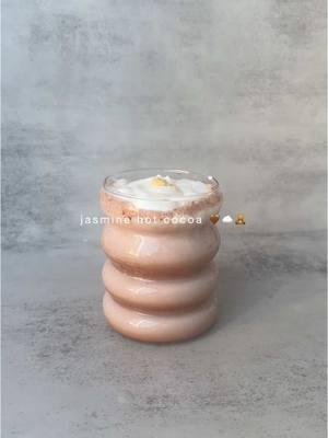 jasmine hot cocoa  - 4 oz jasmine tea - 1 tbsp cocoa powder - 1 cup frothed milk - 1 dried jasmine flower  #daily #coffee #homecafe #homemade #cafe #hotchocolate #cocoa #tea #fyp #Recipe #drinks