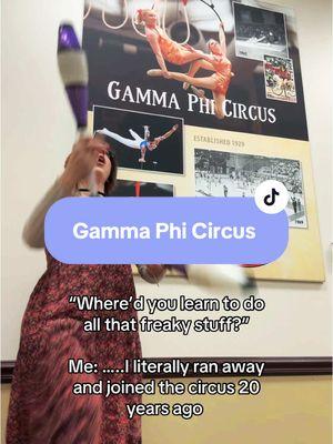 If you want to call it clown college….thats fine. 🤣 I was at my Alma mater #illinoisstateuniversity today for a training, home of the Gamma Phi Circus. I’m a proud GPC Alum, and my heart skipped a beat when I saw this poster IN THE ROOM WHERE MY TRAINING WAS! What a great day. (And, I’m glad I keep my juggling pins in my car!) #gammaphicircus #juggling #Inverted 