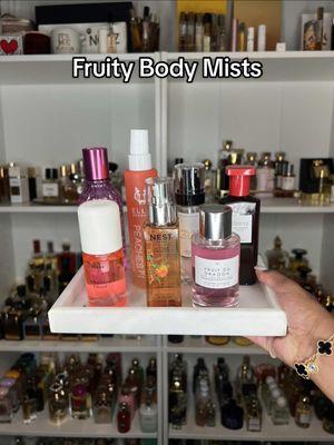 Replying to @walmartgr fruity body mists! 🍓🍑🍒🍊🍍 @LoveShackFancy @Ellis Brooklyn @daukensaromeco @fine’ry. @Phlur Fragrances @NEST New York @Le Monde Gourmand  #perfumetiktok #fragrancetiktok #bodymist #fruityperfume 