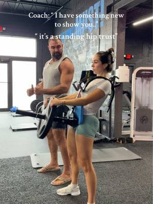 Have you ever seen a standing hip trust? #fitnessmotivation #GymTok #fitgirl @Bret Contreras 