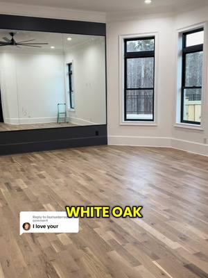 Replying to @lisahunterred thank you! White oak flooring was a non-negotiable for us from the very start.  We even did wood flooring in our basement. @@Jenn 💕 ##whiteoakfloors##whiteoak##woodfloors##newhomeconstruction##homeinspo 