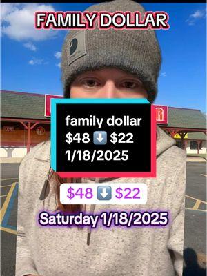 FAMILY DOLLAR $48 ⬇️ $22 Saturday January 18, 2025 #greenscreen #fyp #fypシ #couponingtiktok #couponing #familydollar #familydollarcouponing 