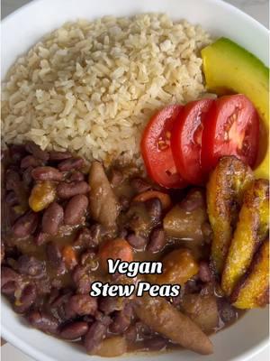 VEGAN STEW PEAS 🫘🇯🇲  Is TikTok really going away?? 😩 INGREDIENTS: 1 lb red beans (kidney or seda are good) 8 garlic cloves (4 crushed and 4 minced, divided) 8 pimento seeds/allspice berries  4 thyme sprigs (divided) 2 tsp salt 1-inch piece of ginger, crushed 1/2 onion, chopped 2 scallion stalks, chopped 1 scotch bonnet pepper 2 carrots, cut into coins 1 lb pumpkin, large diced 2 medium potatoes (or 4 small), large diced 1 13.5 oz can coconut milk 2 tsp Jamaican (vegan) oxtail & stew seasoning 2 tsp Tabitha Brown’s Sunshine all-purpose seasoning 1 cup whole wheat flour (+ dash of salt, cool water) Hot water on hand while cooking Cook time is about 2 hours . . #stewpeas #jamaicanstewpeas #italstewpeas #veganstewpeas #jamaicanfood #veganfood #fasting #prayerandfasting #danielfast #typhaniecooks #tiktokban 