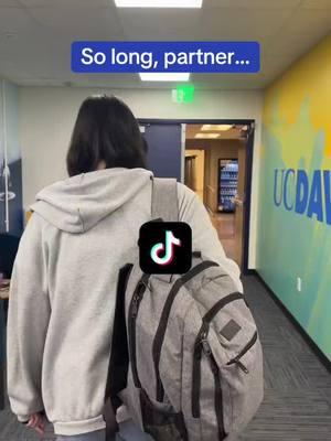 to keep up with all things UC Davis, be sure to follow us on our other social media platforms! 📲 @UCDavis is on: Instagram, Threads, Facebook, YouTube, X (formerly Twitter), and LinkedIn. #UCDavis | #SocialMedia video description: a student wearing a backpack walks towards a door. the TikTok logo is pictured on-screen. then, a group of people wave goodbye to the camera. the Facebook, Threads, X, YouTube, Instagram, and LinkedIn logos appear on them. a text box reads "So long, partner..."