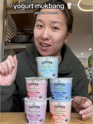 Replying to @steph  which cream top yogurt should I try next? 🤭🥛🥄 @Clover Sonoma  #milktok #milkmukbang #mukbang #tastetest #creamtop #cloversonoma 