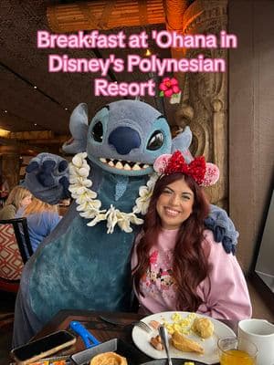 Checked it off my bucket list ✔️ Food was good and vibes were 10/10 BUT it was pricey 👀 recommend to go at least once to try it out 🌺🩷 #disneyworld #disneyworldresort #disneydining #polynesianresort #ohana #liloandstitch #characterdining #breakfastbuffet #breakfasttime #fyp 