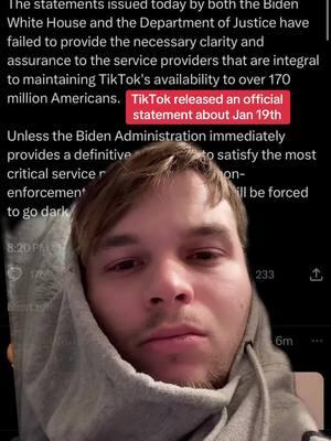 Well there you have it, TikTok released a statement about going dark Jan 19th #tiktokban #keeptiktok #jrftw #greenscreen 