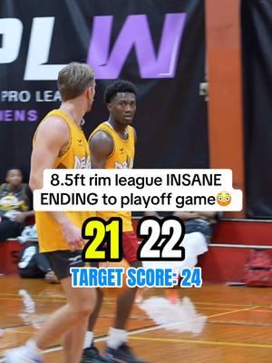 Long rebound really screwed them fro real bruh... 8.5ft rim league has some crazy ending to games with just how the scoring is structured😂click + if you wanna play dunk ball‼️ ##foryoupage##viral##foryou##basketballleague##NBA##hoopers##shooter##creatorsearchinsights