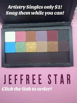 So obsessed with my @Jeffree Star #artistrysingles RIGHT NOW THEY’RE ONLY A DOLLAR EACH! They’re normally $10 each! Get them while they’re on sale! #jeffreestarcosmetics #jeffreestar #jeffreestarmakeup #eyeshadow #makeup #sale #TikTokShop 