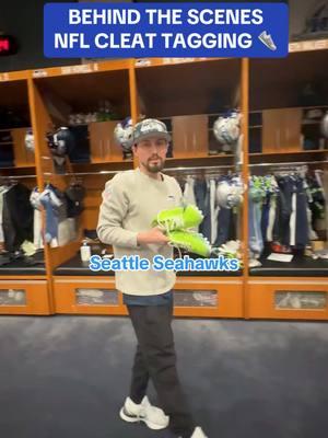 BTS of the equipment room - tracking cleats for NFL players 👟 #nfl #seahawks #bts #equipment #cleats #nfl 