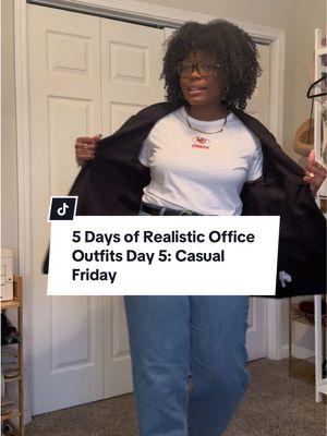 (couldn’t leave yall hanging) 5 Days of Winter Office Outfits from your resident academic advisor follow who works in a business casual office.  & also makes being from Kansas City her entire personality during football season, ESPECIALLY playoffs. Happy #RedFriday Chiefs Kingdom!  Todays outfit formula (that I forgot to mention) is a good pair of jeans, a basic tee, and an oversized blazer, with a dressier shoe instead of a sneaker!  Linked for you on LTK & don’t forget to follow me on IG to keep seeing my content! 🫶🏾🫶🏾#casualfriday #winterfashion #AbercrombieStyle #workootd #curvystyleinspo #abercrombiejeans #kcchiefs 