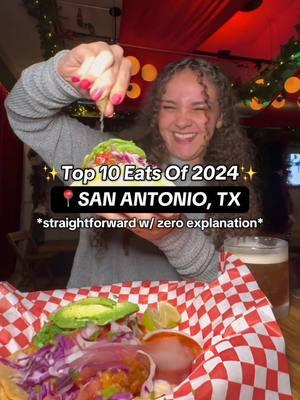 ✨TOP 10 THINGS I ATE IN 2024 THAT ALTERED MY BRAIN CHEMISTRY IN SAN ANTONIO✨ 📌SAVE THIS VIDEO FOR LATER! 2024 was another year full of 🔥 eats, so of course I had to round up my personal favs again for y’all!😋 top 10 eats of 2024🗓️⬇️: # 10 🍟 - Let’s Smash Burgers, Parmesan Truffle Fries # 9🍳 - @Blush.satx Crème Brule French Toast # 8🍔 - Texas Hamburger Company, Bacon Cheeseburger # 7🍹 - @Ice Ice Baby San Antonio Build Your Own Treat Shop (Mangonada w/ strawberries, takis, gummy worms & extra chamoy) # 6🦀 - Krab Kingz, Crab & Shrimp Boil # 5🥗 - @Shisha Cafe & Kababchi Grill, Mediterranean Salad w/ chicken # 4🍟 - @Chickenn Buzz Nashville Chicken Loaded Fries # 3🌮 - La Birrieria, Quesabirria Tacos # 2🎣 - @El Jefe Baja Style Fish Tacos *but quite literally everything there* # 1🥘 - @barnetsmidnightpr Catfish Plate ( w/ collard greens & mac n cheese) thank you so much for supporting through another amazing year of food adventures, y’all are the BESTEST ALWAYS!!🥹🫶🏼💕 LMK in the comments what foods you want to see more of!➡️👀 cheers to 2025 & follow me for more this year‼️🙌🏼🥳 - #sanantonio #sanantoniotexas #topeats #besteats #satx #sanantoniofoodie #satxeats #satxfoodie #texasfoodiegirl #bestfoodinsanantonio #bestfoodsanantonio #eatwithtal #bestfoodsanantonio #bestrestaurantssanantonio #texaseats #bestfoodintexas #Foodie #bestfoodtexas #2024eats #texasfoodie #foodstagram #phoneeatsfirst #2024food #viralfood #restaurantoftheyear #bestfood2024 #safoodie #sanantonioeats #satxeats #sanantoniofood #sanantoniotiktok #satxtiktok #satxtok #sanantoniotok #210tiktok #texasfood #texascheck #texasgirl #sanantoniocheck #satxcheck #2024recap #FoodTok #foodietok #210 #sanantoniolocal #satx210 #satxfoodie #safoodies #texastravel #sanantoniotravel #satxtravel #traveltexas #traveltx #visittexas #exploretexas #exploresanantonio #visitsanantonio #sanantonioguide #texasfoodguide #foodcritic #foodiecritic #foodreview #foodreviewer #sanantoniotx #txhillcountry #texashillcountry #texashillcountrylife #hillcountrytx #hillcountry #sanantoniotacos #sanantonioseafood #sanantoniosoulfood #sanantoniomexicanfood #sanantoniotreats #sanantoniodesserts #sanantoniosweets #sanantoniobrunch #sanantoniolunch #satxbrunch #sanantoniodinner #sanantoniorestaurants #sanantoniorestaurant #sanantoniofoodtruck #sanantoniofoodtrucks #satxfoodtrucks #foodtiktok #foodtrend #viralrestaurant 