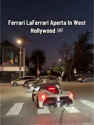 I thought this was Tyler the Creator at first. You don’t see a Ferrari LaFerrari Aperta on Sunset Blvd. every day. #carspex #tiktokviral #carsoftiktok #fyp #ferrari #laferrari 