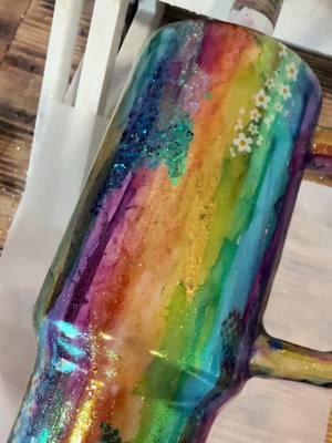 Can’t wait to see the VW floral bus decal added to this tumbler 😍 but if TT goes dark I needed y’all to see this beautiful Rustic Raindrop ✨ #tumblersoftiktok #fyp #epoxyart #customcups #glitter #flynnsisterssupplyshop #DIY #rusticraindrop 